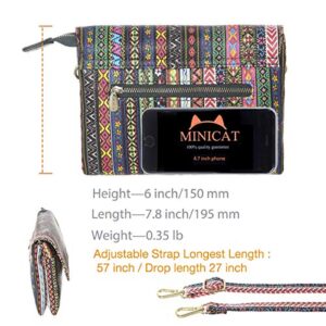 MINICAT INICAT Small Crossbody Purse Built in Wallet Crossbody Bags Pocketbooks for Women(Ethnic Style,Small)