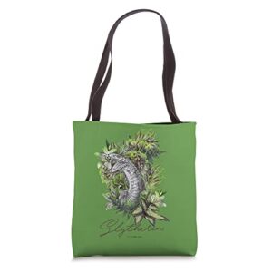 harry potter slytherin floral snake mascot tote bag