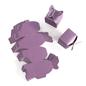 Kslong 50pcs Purple Butterfly Favor Boxes Girl Baby Shower Butterfly Candy Box Decoration Party Birthday Wedding Small Gift Boxes (Purple)