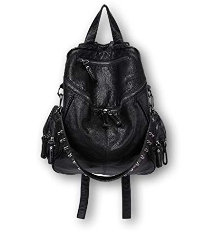 Ro Rox Calamity Womens PU Punk Gothic School Uni Studded Backpack - Black