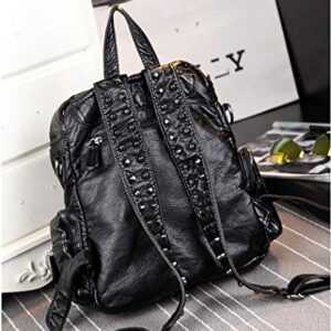 Ro Rox Calamity Womens PU Punk Gothic School Uni Studded Backpack - Black