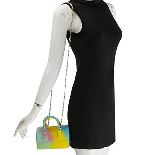 Rainbow Jelly Bag Mini Satchel Crossbody Women Purse Handbags by Soulfina (Multi-M)
