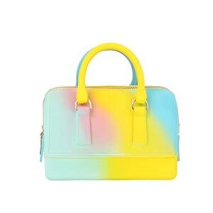 Rainbow Jelly Bag Mini Satchel Crossbody Women Purse Handbags by Soulfina (Multi-M)