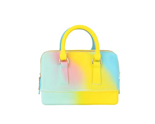 Rainbow Jelly Bag Mini Satchel Crossbody Women Purse Handbags by Soulfina (Multi-M)