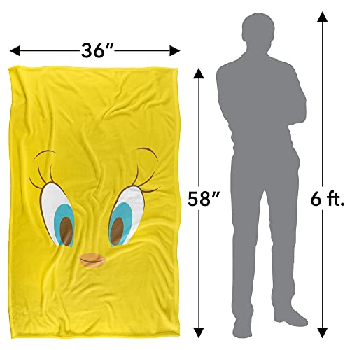 Looney Tunes Blanket, 36"x58", Tweety Head Silky Touch Super Soft Throw