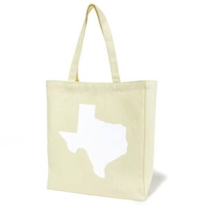 texas tote bag in cotton canvas with texas design texas gift