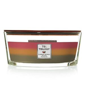woodwick ellipse scented candle, hearthside trilogy, 16oz | up to 50 hours burn time