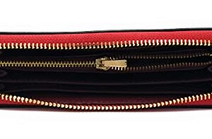 Coach Women's Long Zip Around Wallet (Crossgrain Leather, Gold - 1941 Red)