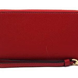 Coach Women's Long Zip Around Wallet (Crossgrain Leather, Gold - 1941 Red)