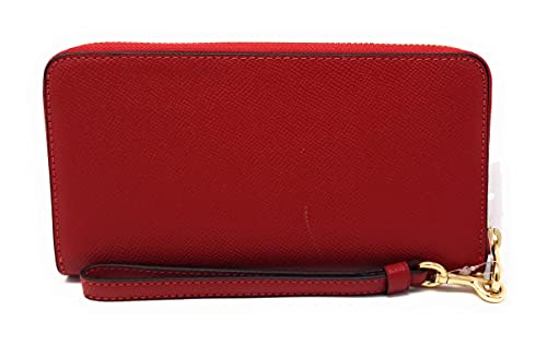 Coach Women's Long Zip Around Wallet (Crossgrain Leather, Gold - 1941 Red)