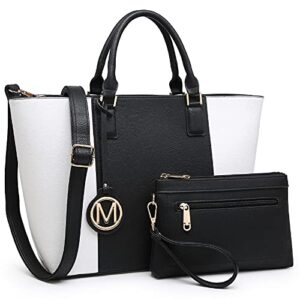 marco m kelly women two tone handbags (black/white)