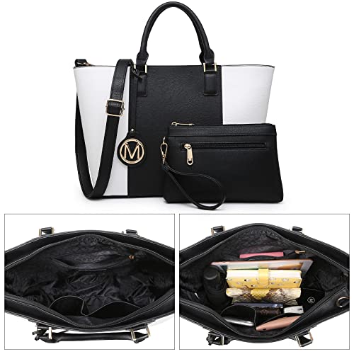 MARCO M KELLY Women Two Tone Handbags (Black/White)