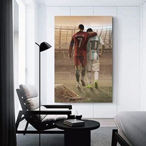 NBHYK Cristiano Ronaldo And Lionel Messi Poster frames poster board Wall Art Prints Canvas painting for room aesthetic Decor ready to hanging 12x18 poster