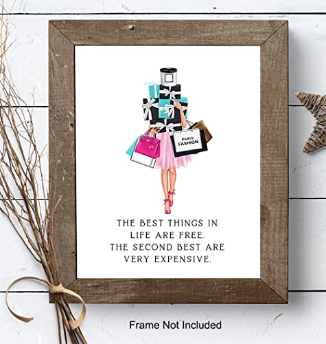 Glam Luxury Fashion Design Quote - Couture Fashionista Wall Art Decor Poster Print - 8x10 Gift for Women, Bathroom, Teens Room, Girls Bedroom