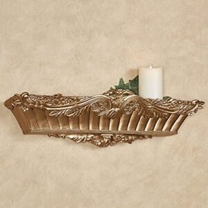touch of class flowering medallion decorative wall shelf – resin – painted by hand aged gold – traditional style decor for bedroom, living room, bathroom, kitchen, hallway, entryway