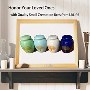 Mini Cremation Urns for Human Ashes Set of 4 - Tree of Life Small Keepsake Urns - Ceramic Adult Dog Cat Ashes Holders Miniature Memorial Funeral Urn for Sharing Ashes