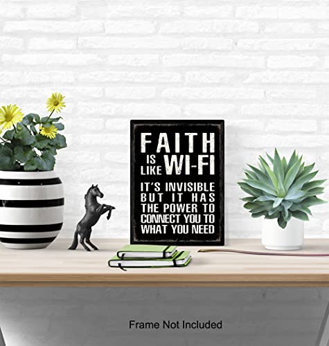 Inspirational Spiritual Religious Wall Decor - Christian Wall Art - Catholic Gifts for Men, Man Cave - God Wall Decor - Faith Wall Decor - Motivational Poster Sign Picture Print - Positive Quotes