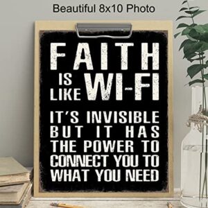 Inspirational Spiritual Religious Wall Decor - Christian Wall Art - Catholic Gifts for Men, Man Cave - God Wall Decor - Faith Wall Decor - Motivational Poster Sign Picture Print - Positive Quotes