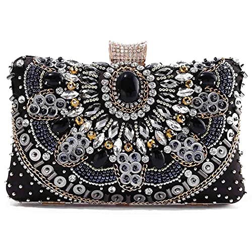 Yokawe Womens Rhinestone Evening Clutch Bags Beaded Sequin Purse Crystal Wedding Party Prom Handbag