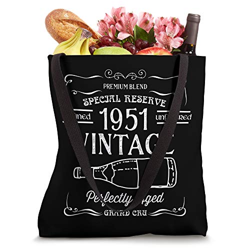 1951 Vintage Wine Label Birth Year Birthday Tote Bag