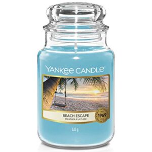 yankee candle scented candle, beach escape large jar candle, burn time: up to 150 hours (1630541e)