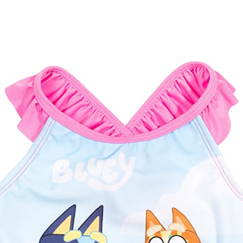 Bluey & Bingo Toddler Girls One-Piece Bathing Suit Pink/Blue 4T