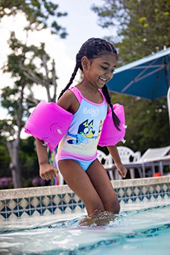 Bluey & Bingo Toddler Girls One-Piece Bathing Suit Pink/Blue 4T