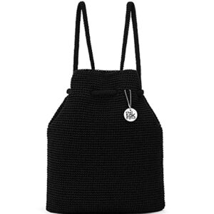 The Sak Crochet Craze Dylan Backpack, Large Lightweight Bag with Dual Straps, Black