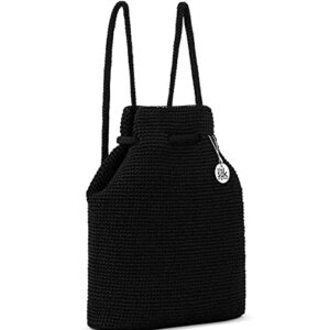 The Sak Crochet Craze Dylan Backpack, Large Lightweight Bag with Dual Straps, Black