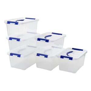 joyeen 6 quart plastic storage boxes, 6 pack clear storage bins with lids