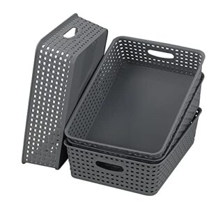 joyeen plastic paper storage trays, office shallow basket set of 4