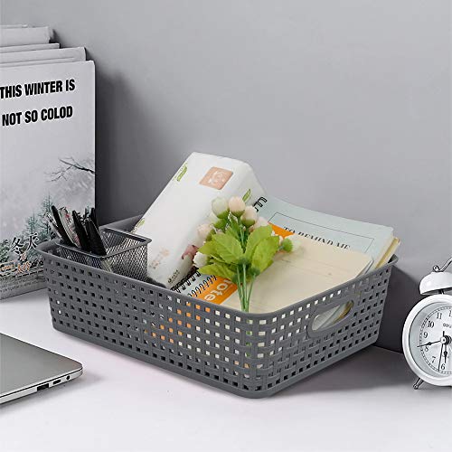 Joyeen Plastic Paper Storage Trays, Office Shallow Basket Set of 4