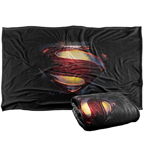 Superman Man of Steel Grungy Shield Silky Touch Super Soft Throw Blanket 36" x 58",Grungy Shield