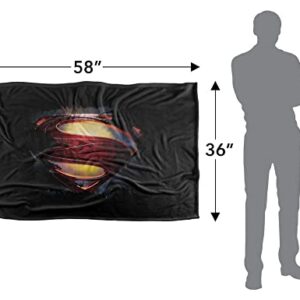 Superman Man of Steel Grungy Shield Silky Touch Super Soft Throw Blanket 36" x 58",Grungy Shield