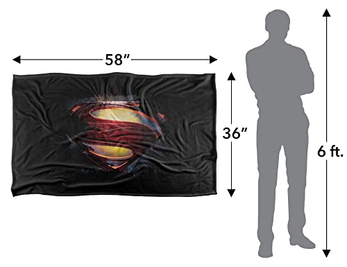 Superman Man of Steel Grungy Shield Silky Touch Super Soft Throw Blanket 36" x 58",Grungy Shield