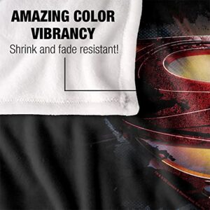 Superman Man of Steel Grungy Shield Silky Touch Super Soft Throw Blanket 36" x 58",Grungy Shield