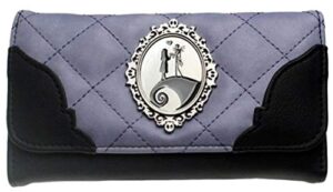 nightmare before christmas jack & sally purple & black hand purse clutch wallet