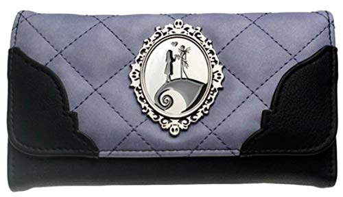 Nightmare Before Christmas Jack & Sally Purple & Black Hand Purse Clutch Wallet