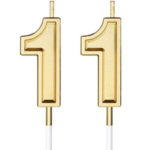 11th birthday candles cake numeral candles happy birthday cake candles topper decoration for birthday wedding anniversary celebration favor, gold