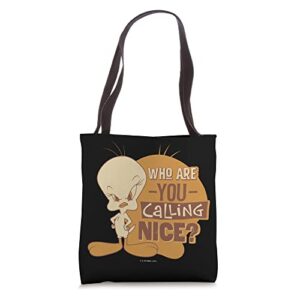 looney tunes tweety who you calling nice tote bag