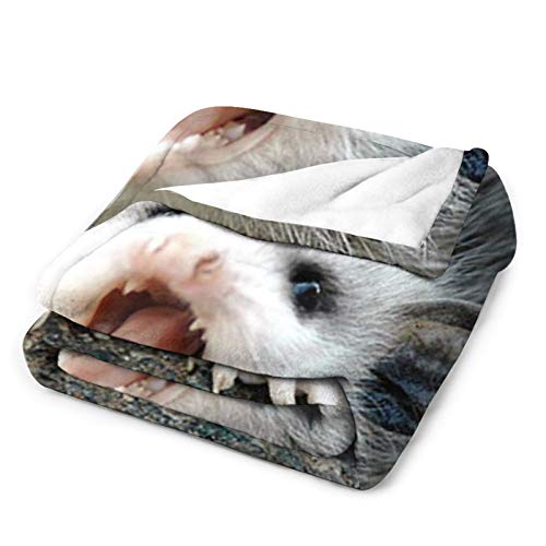 Flannel Fleece Throw Blanket Baby Possum Pattern Breathable Air-Conditioned Quilts for Camping Traveling Cozy Warm Bed Blanket for Women Men, 30 x 40 in