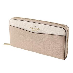 kate spade new york large continental leather wallet in warm beige multi