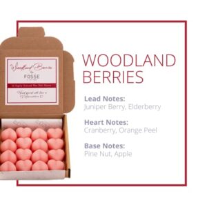 Woodland Berries Wax Melts 16 Pack | Strong Scented Heart Shaped Soy Melts | Up to 96Hr of Scent Per Box | Hand Poured in The UK | Vegan & Plastic Free Long Lasting Candle Alternative