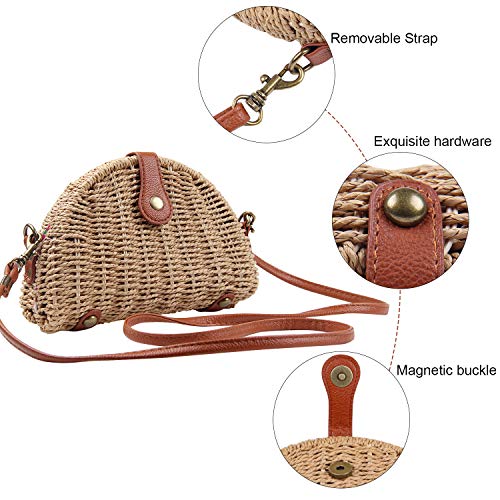 KUANG! Womens Straw Crossbody Bag Handbag Shoulder Clutch Messenger Handbags Beach Straw Purse for Ladies