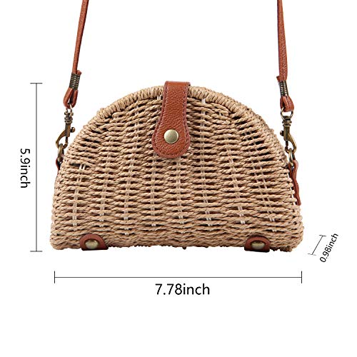 KUANG! Womens Straw Crossbody Bag Handbag Shoulder Clutch Messenger Handbags Beach Straw Purse for Ladies