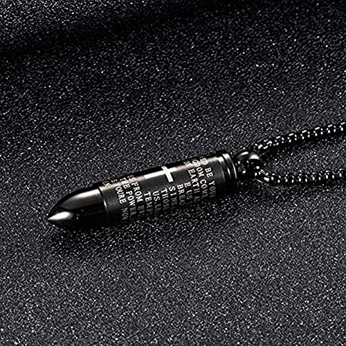 AnHeLin 2PCS Bullet Urn Necklace for Ashes, Cremation Necklack for Ashes, Urn Necklaces for Ashes for Women Men, Cremation Jewelry Locket Stainless Steel Keepsake Waterproof Memorial Pend, Black