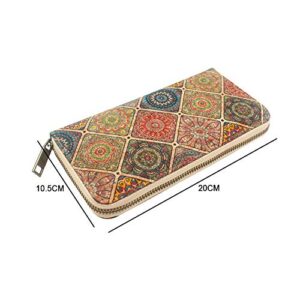 boshiho Vegan Cork Wallets Purse Handbags for Womens Eco Friendly Cork Cell Phone Clutch Bag (Pattern B)