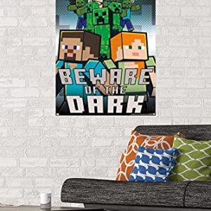 Trends International Minecraft-Beware of The Dark Wall Poster, 22.375" x 34", Unframed Version