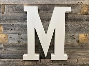 large wood letter |distressed white wash | alphabet wall décor | monogram letter | alphabet letters | free standing letters | wall letters | letter m