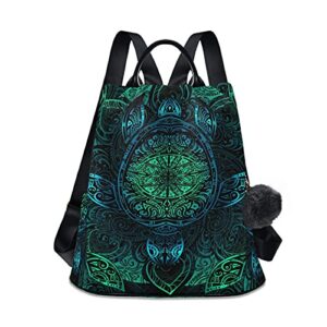 alaza sea turtlelotuses mandala boho outdoor backpack school bags for woman ladies